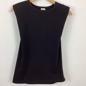 Princess Polly Black Jules Padded Shoulder Tank Top Size 2